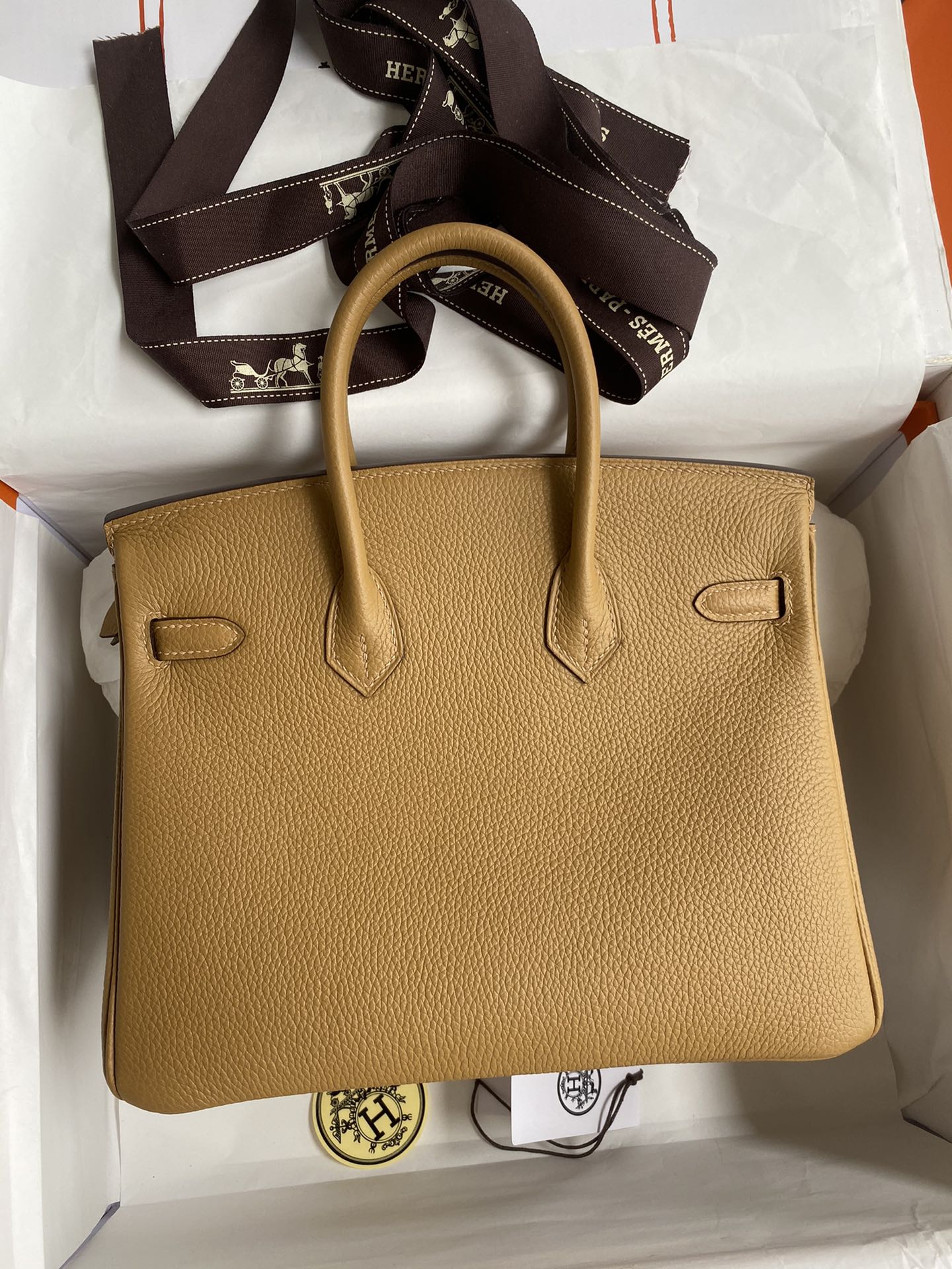 Hermes Birkin 25CM Togo Leather Handbag Sesame